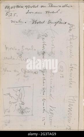 Landscape in a frame. Leaf 53 Verso from a sketchbook with 53 sheets. Stock Photo