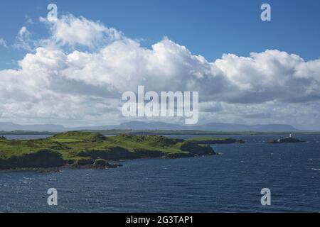 Beautiful landscape and rock formations along the irish coastline near Killybegs, County Donegal in Stock Photo
