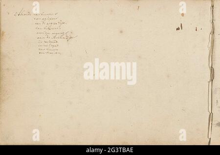 Note. Leaf 1 Verso from a sketchbook with 21 sheets. Stock Photo