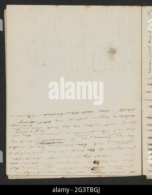 Note. Leaf 10 Verso from a sketchbook with 17 sheets. Stock Photo