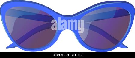 Blue uv cat eye sunglasses. Sun protection concept. Stock vector illustration isolated on white background in flat cartoon style Stock Vector