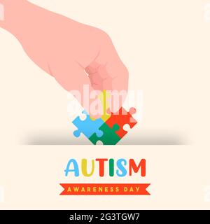 Puzzle Piece: Fight Autism Support Card