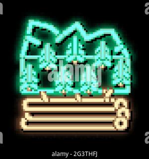 logging forest neon glow icon illustration Stock Vector