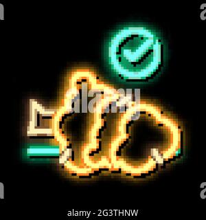 felled tree neon glow icon illustration Stock Vector