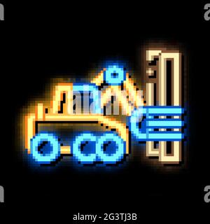 logging machine neon glow icon illustration Stock Vector
