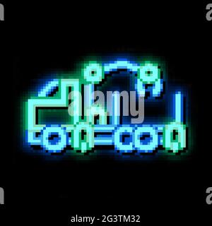 manipulator truck neon glow icon illustration Stock Vector