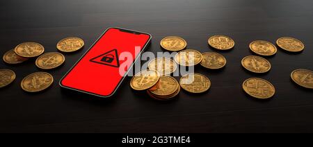 Ransom Malware Bitcoin Payment Stock Photo