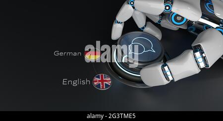 AI Translator English German Stock Photo