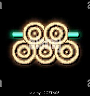tree trunk pile neon glow icon illustration Stock Vector