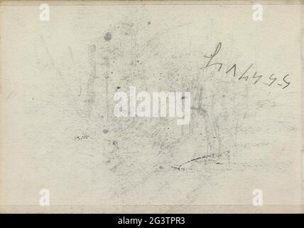 Note. Leaf 3 Verso from a sketchbook with 17 sheets. Stock Photo