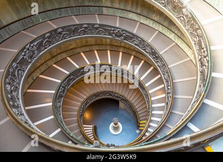 The famous spiral staircase in Vatica Museum - Rome, Italy Stock Photo