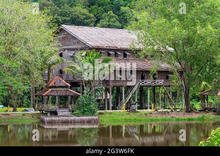 Melanau Longhouse Or Wooden Tall House At The Sarawak Cultural Centre ...