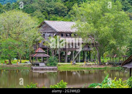 Traditional Melanau Tall House, An Elevated Building In The Sarawak ...