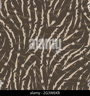 Beige seamless vector pattern of corners and flowing lines with ragged edges on brown background zebra skin pattern in pastel colors Brown zebra Stock Vector