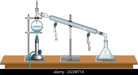 Laboratory equipments on white background illustration Stock Vector