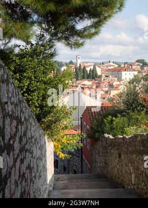 Old town of rovinj in Croatia Stock Photo