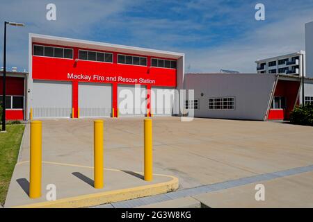 Queensland Fire and Emergency Services Mackay Fire and Rescue station in Mackay, north Queensland Stock Photo