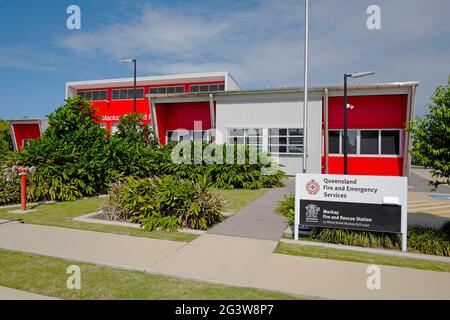 Queensland Fire and Emergency Services Mackay Fire and Rescue station in Mackay, north Queensland Stock Photo