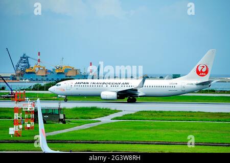Japan Transocean Air, JTA, Boeing, B-737/800, JA03RK, Take Off, Naha Airport, Naha, Okinawa, Ryukyu Islands, Japan