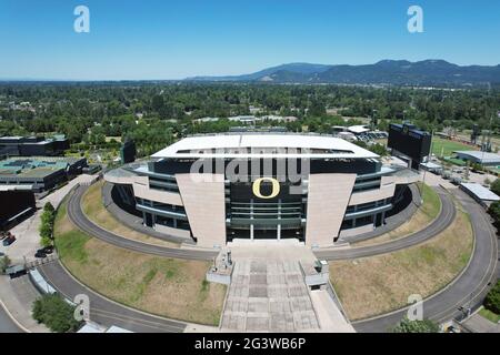 A general overall aerial view of PK Park on the campus of the