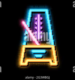 rhythm metronome neon glow icon illustration Stock Vector