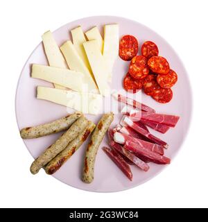 Traditional spanish snack tapas on a plate Stock Photo