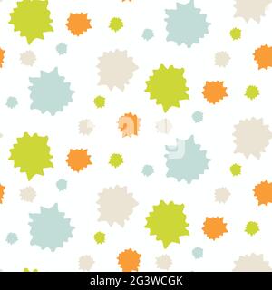 Summer tropical circle seamless pattern. Bright retro geo dot for digital scrapbook paper and repeat kid design. Fun masculine shirt textile swatch in Stock Vector