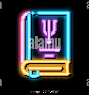 psychology book neon glow icon illustration Stock Vector