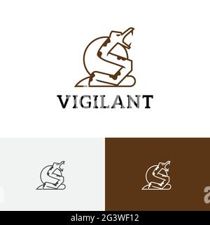 Vigilant Snake Serpent Ready to Attack Wildlife Animal Line Logo Stock Vector