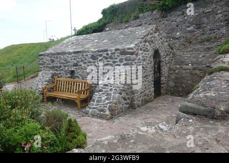 The Holy Well and Chapel of Saint Trillo, Rhos on Sea, North Wales, UK Stock Photo