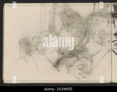Abkatensch of the chalk drawing on leaf 15 recto. Leaf 14 Verso from sketchbook LXIV with 29 sheets. Stock Photo