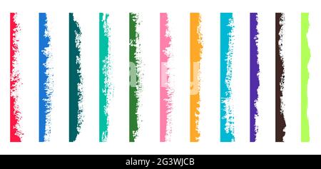 Color grunge brushes. Watercolor paint linear strokes. Stock Vector