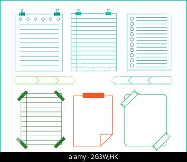Blank pages notebook template. Mockup for notebooks with lines for writing or sketching. Stock Vector