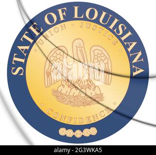 3D Seal of Louisiana (1902-2010), USA. 3D Illustration. Stock Photo