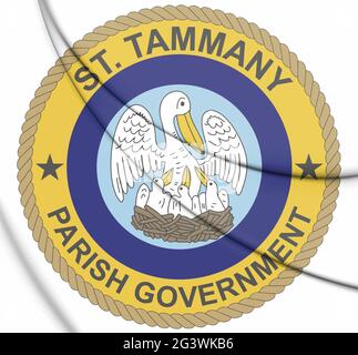 3D Seal of St Tammany Parish (Louisiana), USA. 3D Illustration. Stock Photo