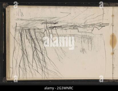 Landscape with trees. Leaf 27 Verso from a sketchbook with 33 sheets. Stock Photo
