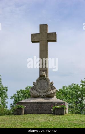 War memorial on Rechberg for the fallen of the First World War in the suburb of Schwäbisch-Gmünd of the same name, Baden-Württemberg, Germany. Stock Photo