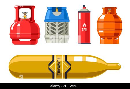 Tanks and cylinders with gas and petroleum vector Stock Vector