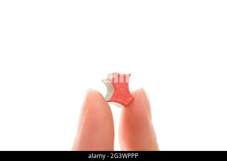 Ecstasy pill in female hand. Stock Photo