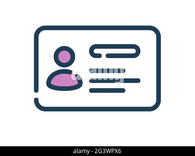 identification card single isolated icon with dash or dashed line style vector illustration Stock Photo