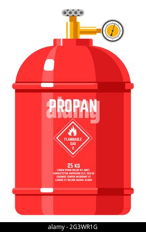 Propane flammable energy in tank with pressure Stock Vector