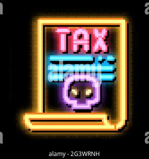 tax document neon glow icon illustration Stock Vector