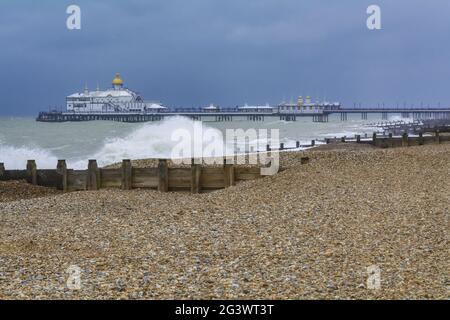 A Stormy Day in Eastbourne, Sussex, England Stock Photo