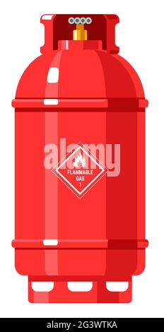 Gas and energy, propane or fuel in tank bottle Stock Vector
