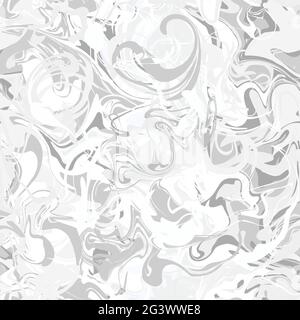 Seamless Marble texture pattern. Gray strokes of paint waves. Fluid texture. Spots, splashes, line, tie dye light decoration. Neutral ice, snow, winte Stock Vector