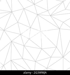 Seamless abstract minimalistic polygonal pattern. Gray line triangles isolated on white background. Neutral vector geometric illustration for wallpape Stock Vector