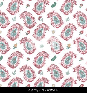 Floral pattern with blooming flowers and leaves Stock Vector