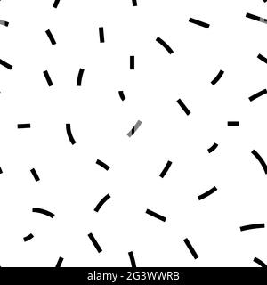 Seamless abstract doodle pattern. Black line strokes isolated on white background. Monochrome texture image. Vector neutral stock illustration for wal Stock Vector