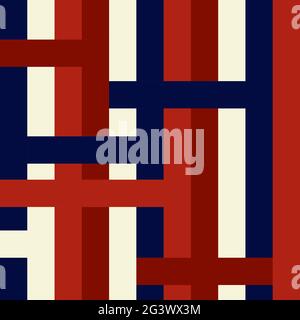 Seamless vector striped pattern. Colored stripes ornament. Wicker Blue, red, white lines. Stylish contrasting braided illustration for holiday, wallpa Stock Vector
