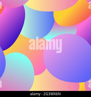 Seamless vector abstract pattern. Hand-drawn circles with gradient fills. Gentle trend colors, smooth transitions, bubbles. Illustration for backgroun Stock Vector